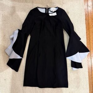 Nicole Miller New York Bell-Sleeve Sheath Dress — Size 8